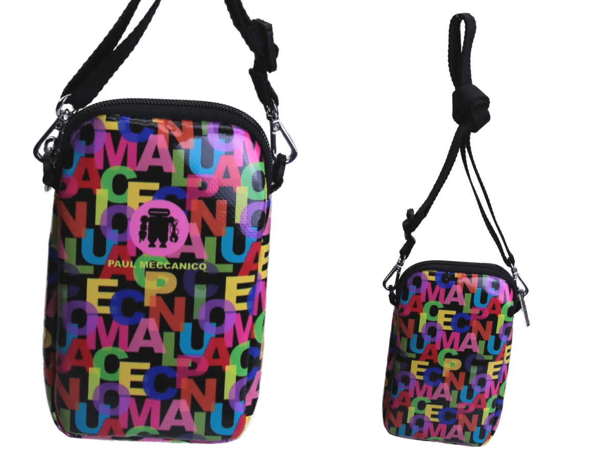 BORSA PORTATELEFONO MULTICOLOR FANTASIA LETTERING.