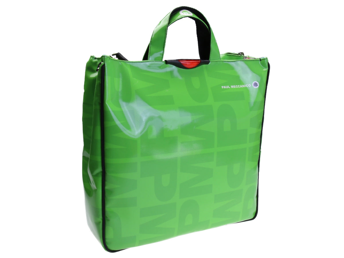 BORSA GRANDE DA DONNA VERDE FANTASIA LETTERING. MODELLO AIRSTONE IN TELONE CAMION.