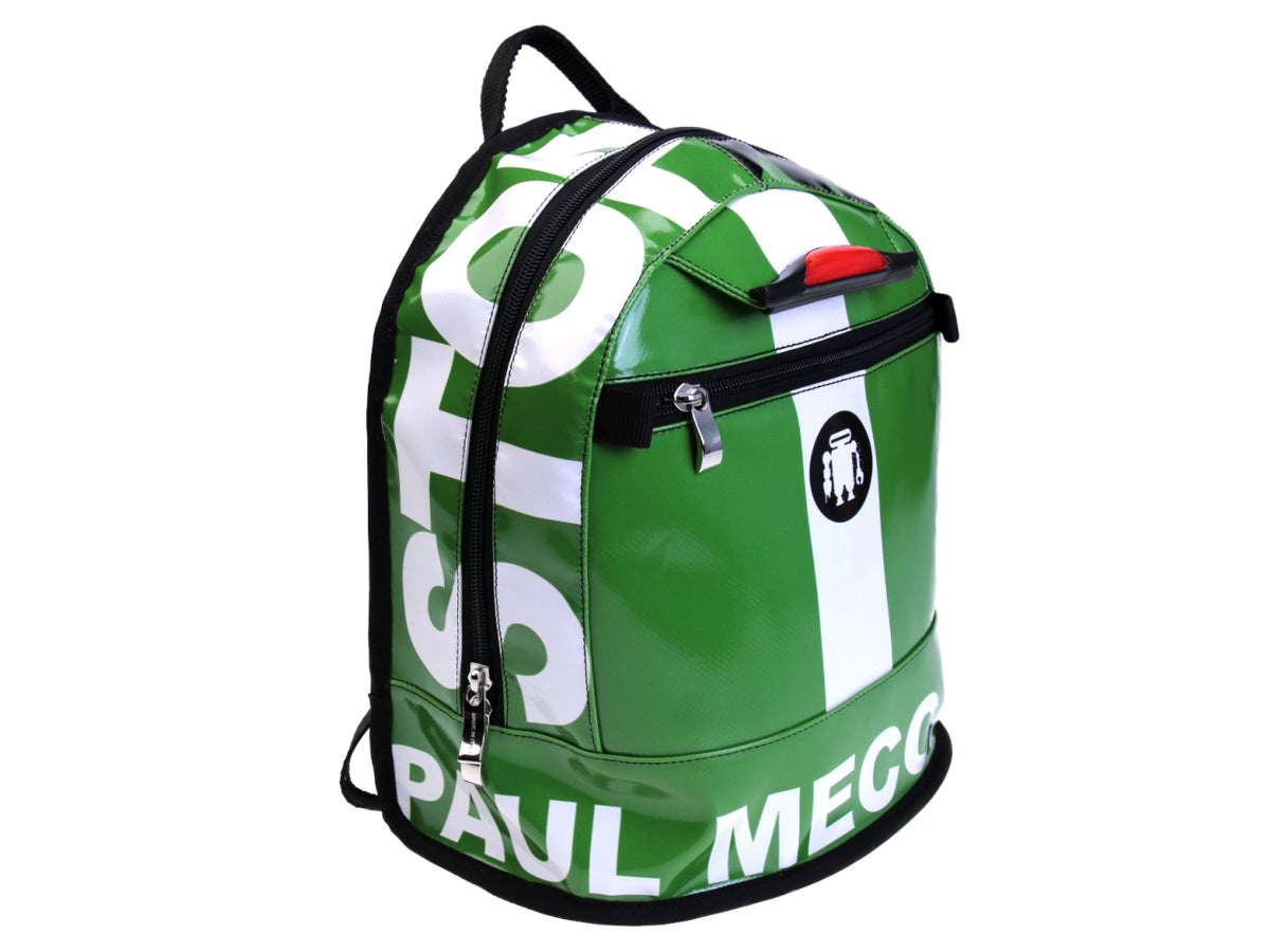 GREEN BACKPACK MODEL SUPERINO MADE OF LORRY TARPAULIN. - Limited Edition Paul Meccanico