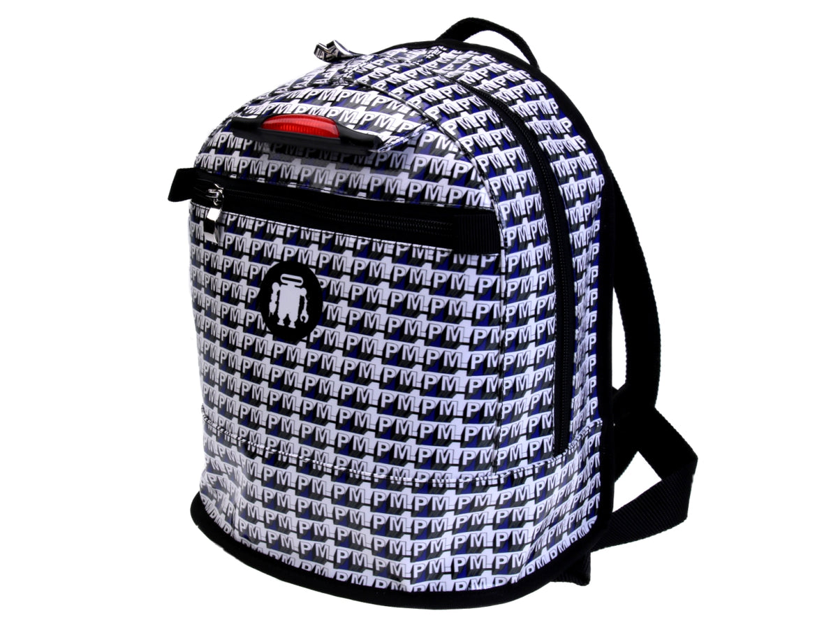 BACKPACK WHITE, GREY AND ROYAL COLOURS. MODEL SUPERINO MADE OF LORRY TARPAULIN. - Limited Edition Paul Meccanico