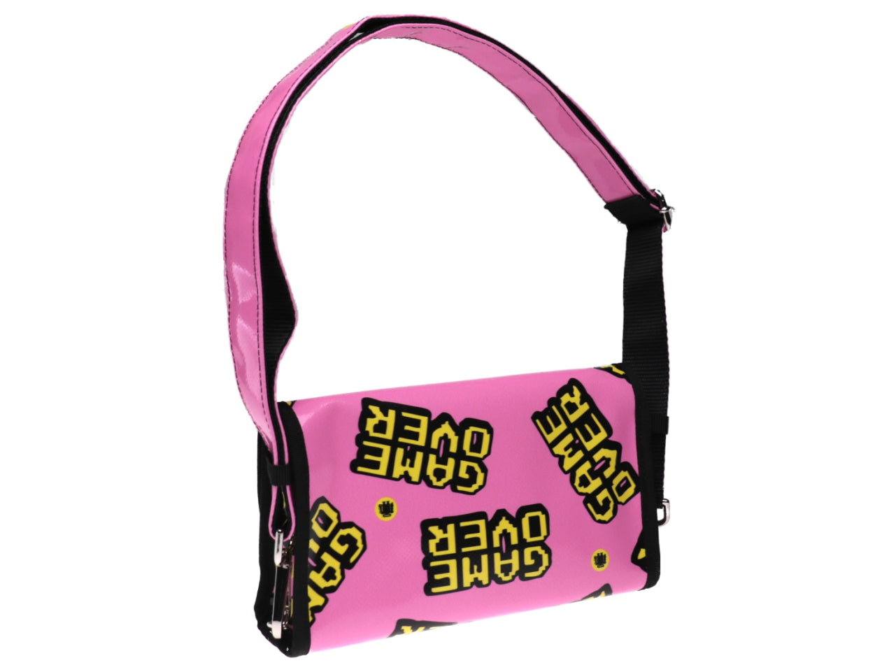 CLUTCH BAG PINK "GAME OVER". MODEL CANDY MADE OF LORRY TARPAULIN. - Limited Edition Paul Meccanico
