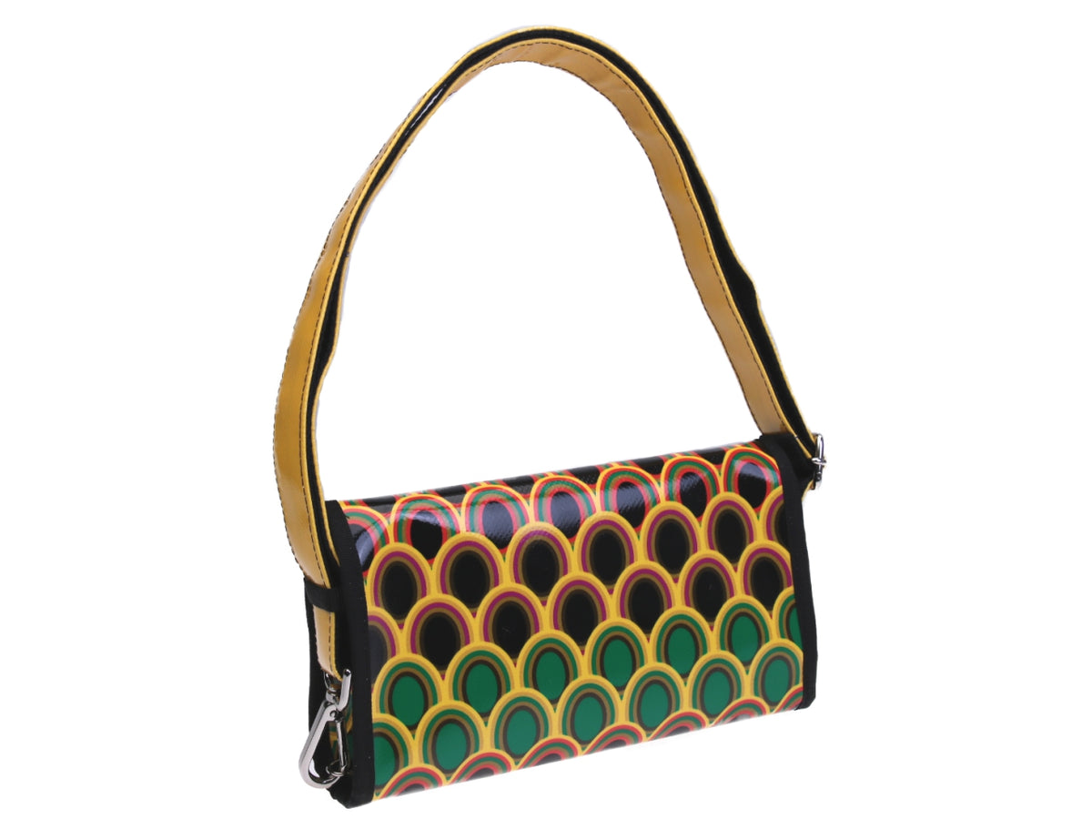 CLUTCH BAG MAJOLICA FANTASY. MODEL CANDY MADE OF LORRY TARPAULIN. - Limited Edition Paul Meccanico