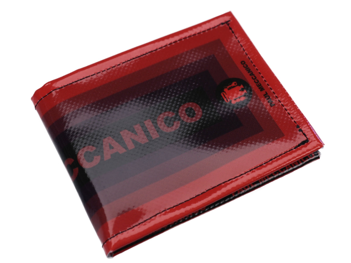 MEN&#39;S WALLET RED. MODEL CRIK MADE OF LORRY TARPAULIN. - Limited Edition Paul Meccanico