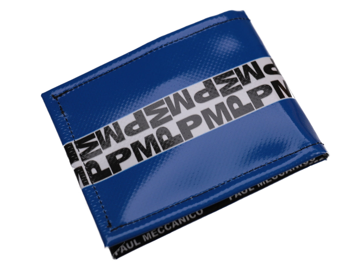 MEN&#39;S WALLET ROYAL, BLACK AND WHITE. MODEL CRIK MADE OF LORRY TARPAULIN. - Limited Edition Paul Meccanico
