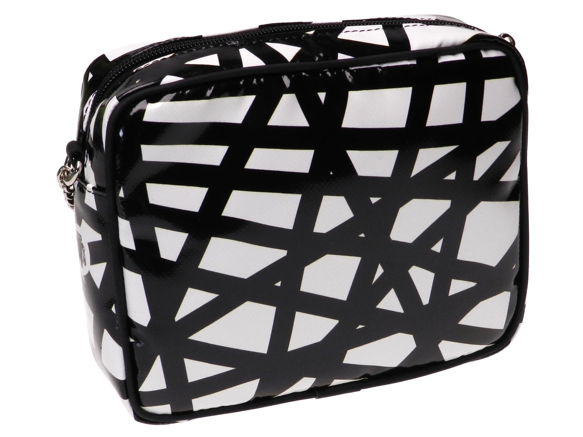 CLUTCH BLACK AND WHITE WOVEN FANTASY. PARK MODEL MADE OF LORRY TARPAULIN. - Limited Edition Paul Meccanico