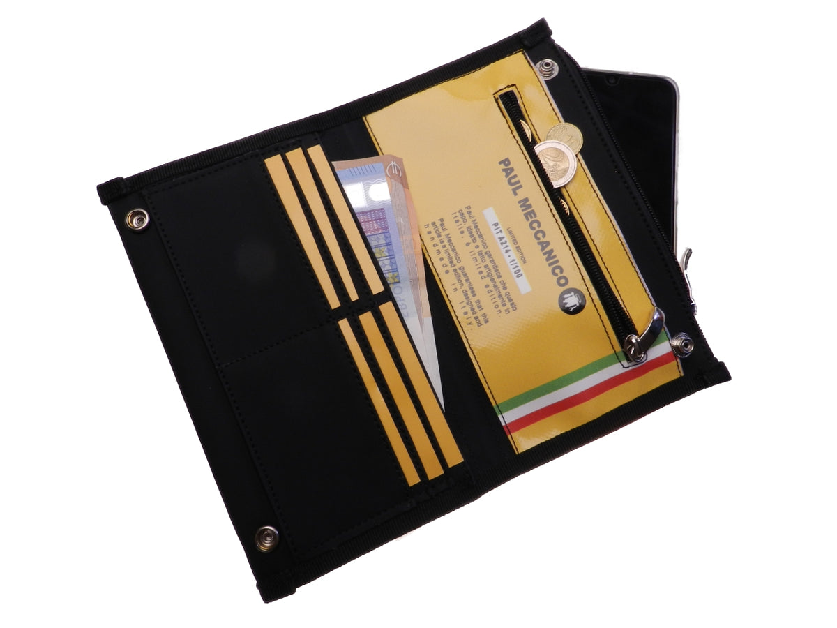 LARGE WOMEN&#39;S WALLET &quot;LEAVES&quot;. MODEL PIT MADE OF LORRY TARPAULIN. - Limited Edition Paul Meccanico