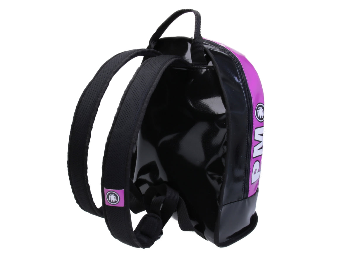 FUCSIA AND BLACK BACKPACK PAUL MECCANICO. MODEL SUPER MADE OF LORRY TARPAULIN. - Limited Edition Paul Meccanico