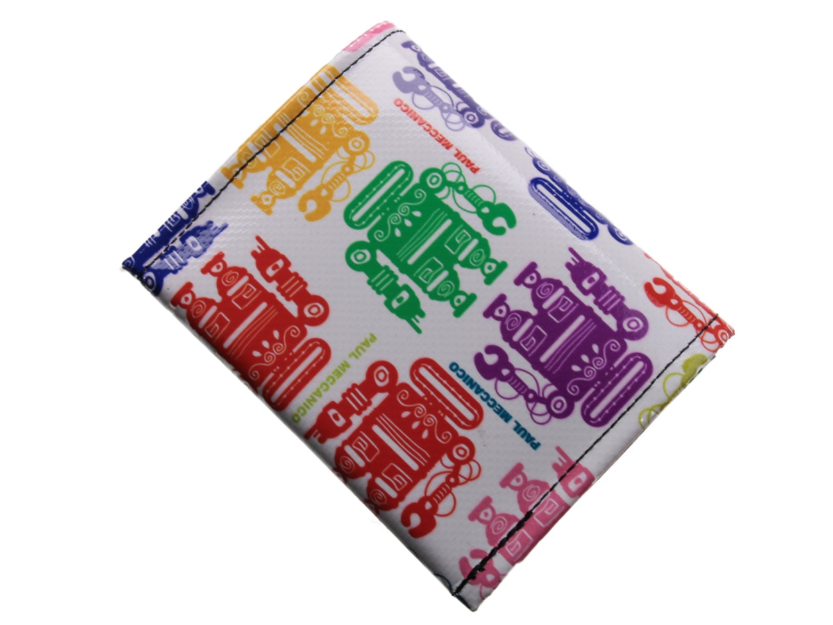 WHITE WOMEN&#39;S WALLET WITH PAUL MECCANICO LOGOS. MODEL TREK MADE OF LORRY TARPAULIN. - Limited Edition Paul Meccanico