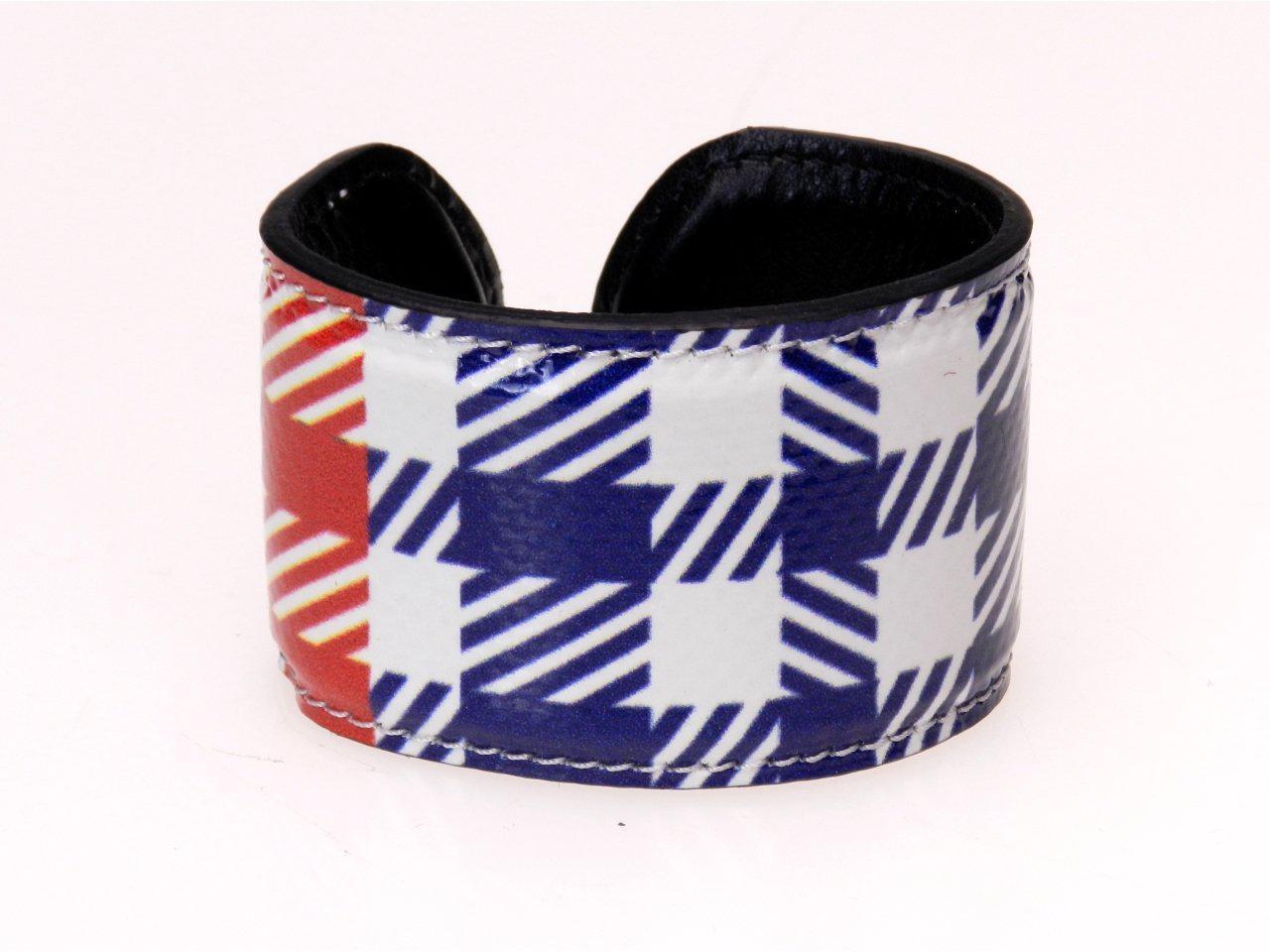 WOMAN BRACELET WHITE, BLUE AND RED COLOURS MADRAS FANTASY. - Limited Edition Paul Meccanico