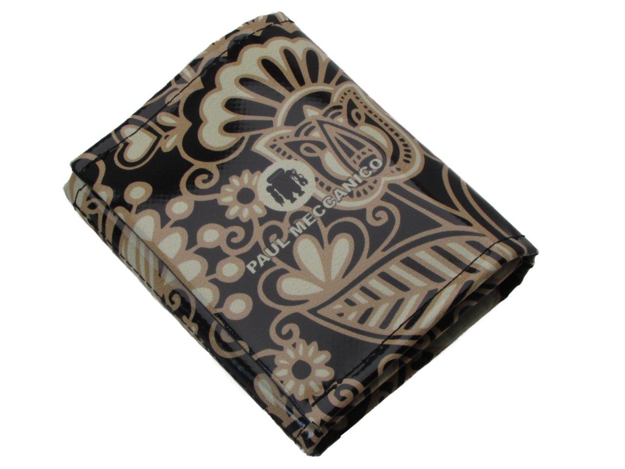 WOMAN WALLET BLACK AND BEIGE COLOURS MAJOLICA FANTASY. MODEL TREK MADE OF LORRY TARPAULIN. - Paul Meccanico