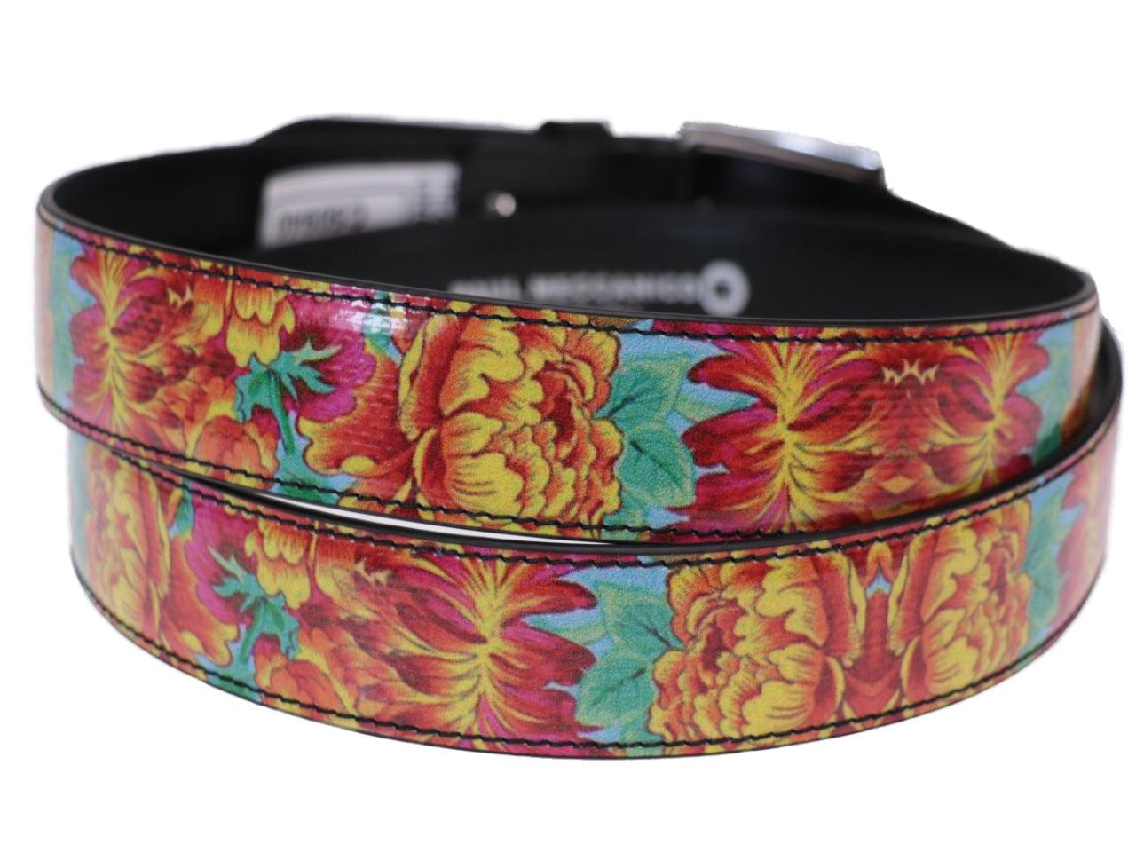 WOMAN'S BELT FLORAL FANTASY MADE OF LORRY TARPAULIN. - Unique Pieces Paul Meccanico