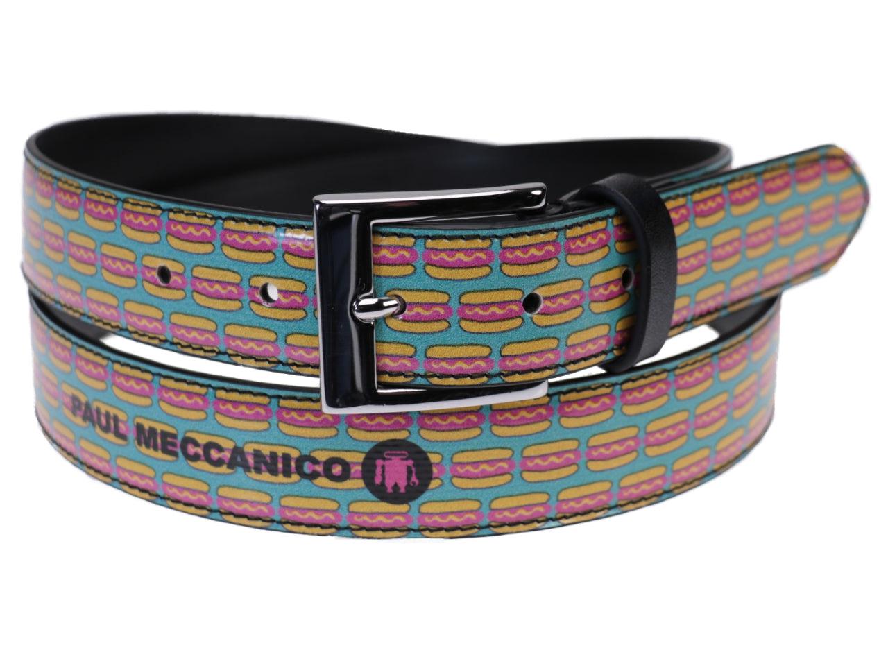 WOMAN'S BELT "HAMBURGER" MADE OF LORRY TARPAULIN. - Unique Pieces Paul Meccanico