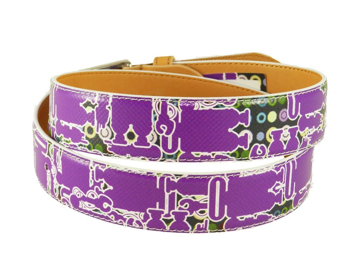 WOMAN&#39;S BELT PAUL MECCANICO. COLOUR VIOLET FANTASY ROBOT. - Unique Pieces Paul Meccanico