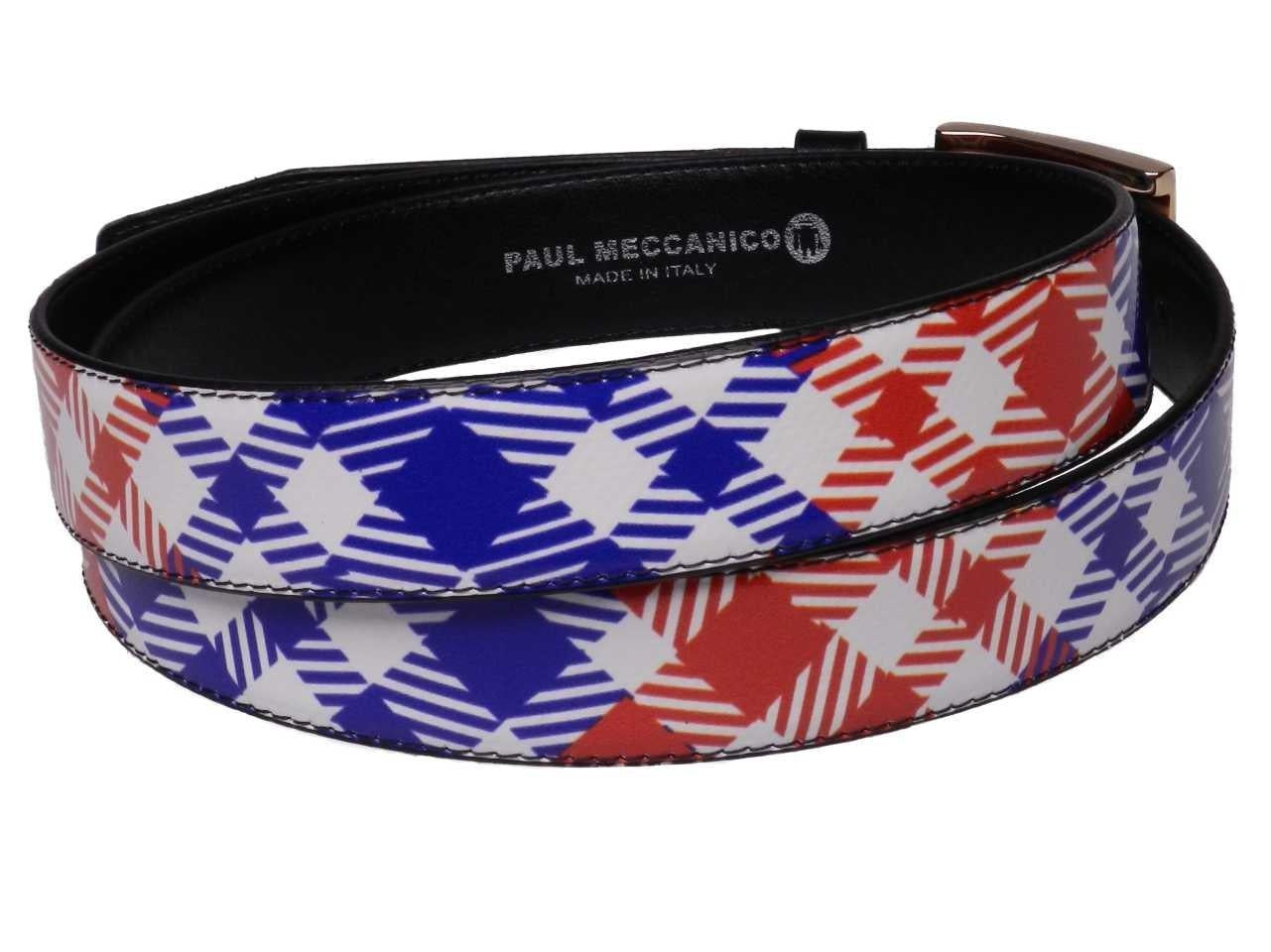 WOMAN'S BELT RED, WHITE AND BLUE COLOURS MADRAS FANTASY. - Unique Pieces Paul Meccanico