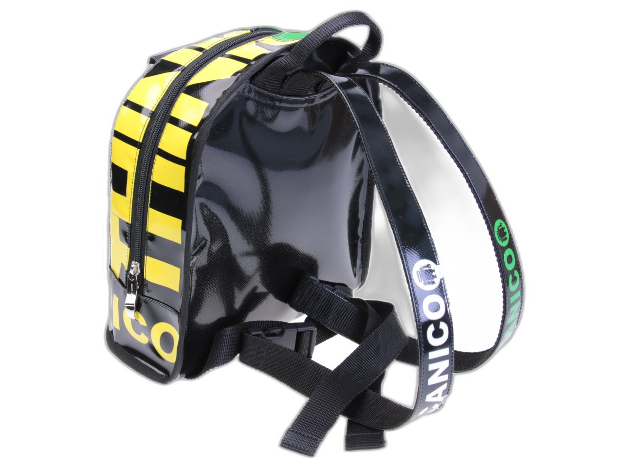 BLACK BACKPACK MODEL SUPERINO MADE OF LORRY TARPAULIN. - Limited Edition Paul Meccanico