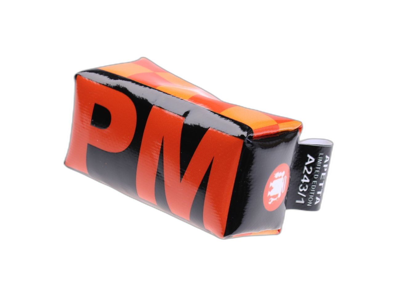 ...PENCIL CASE DESIGN KEYCHAIN ORANGE AND RED COLOURS WITH CHESS FANTASY MADE OF LORRY TARPAULIN.