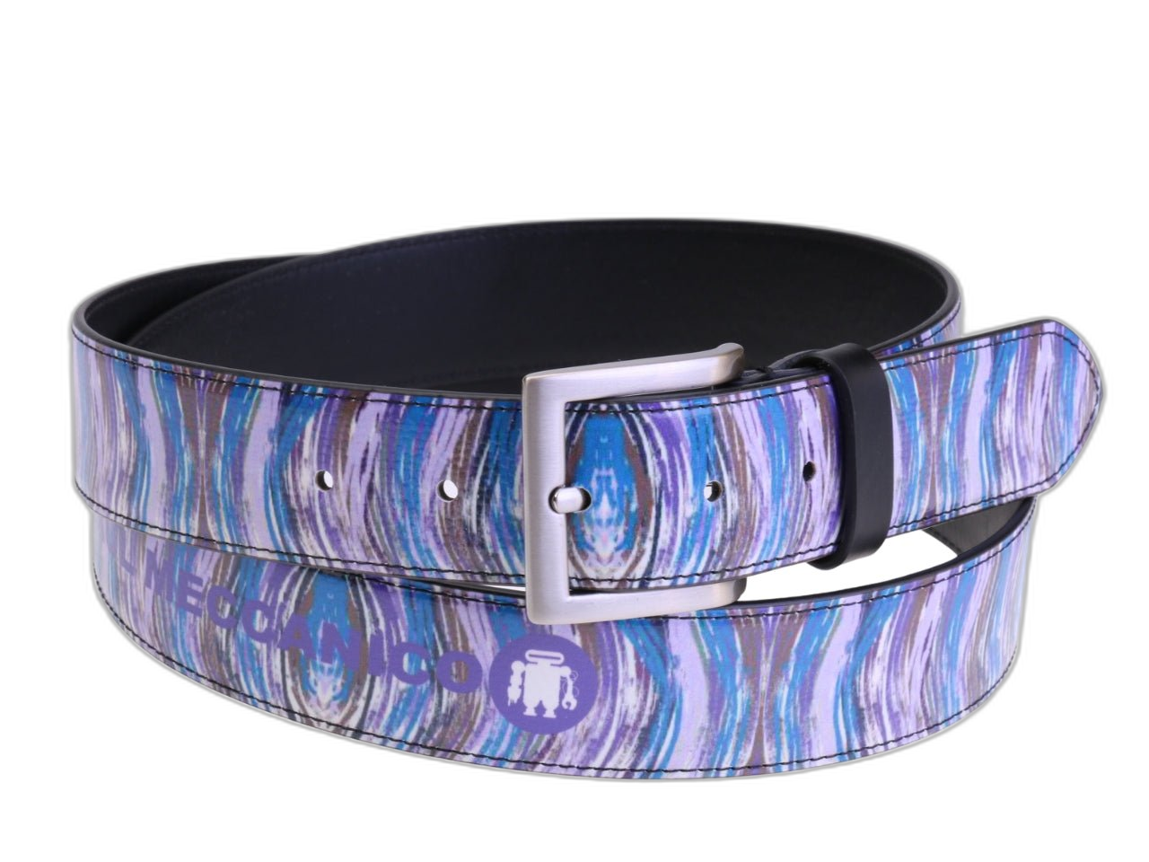 ....LILAC CINTURA DA UOMO CON FANTASIA ASTRATTA REALIZZATA CON TELONI DI CAMION.